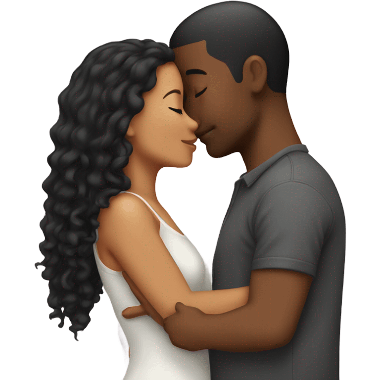 Biracial couple kissing  emoji