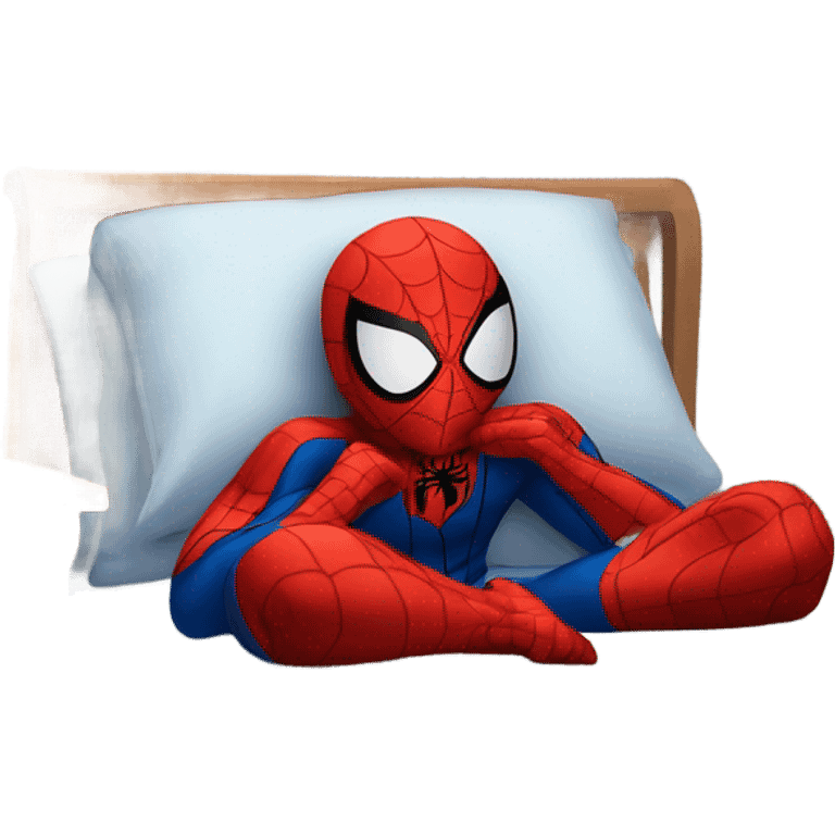 spider man sleeping in bed emoji