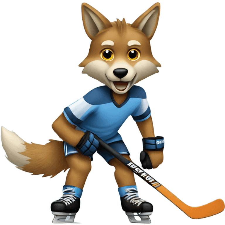 coyote playing hockey emoji