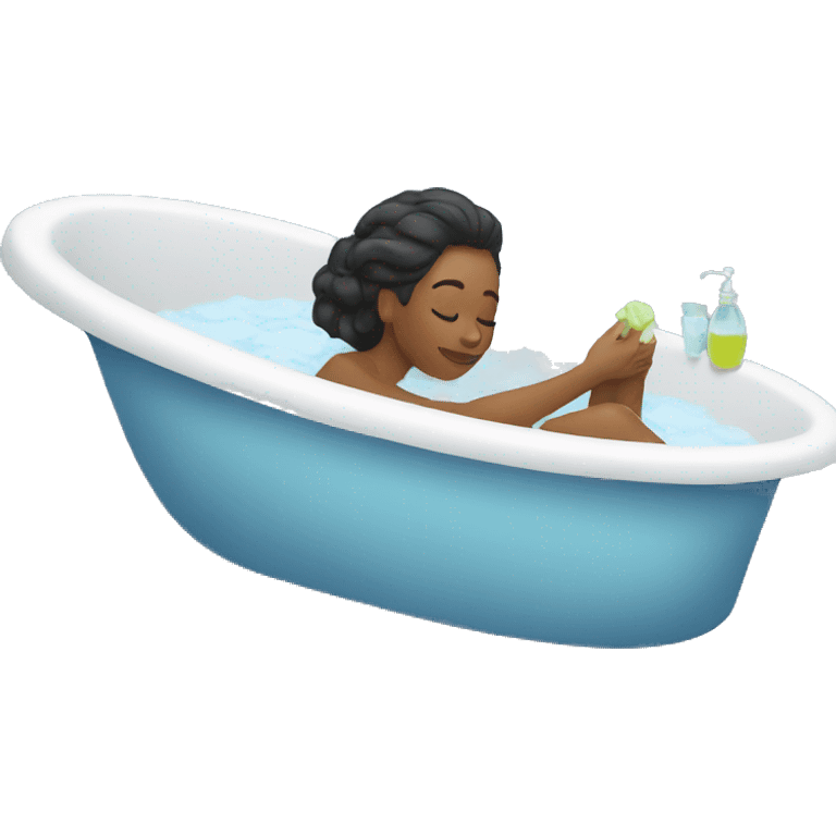 A woman taking a bath emoji