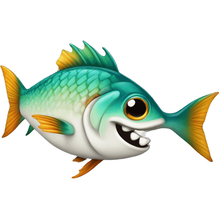 peixe com dentes emoji