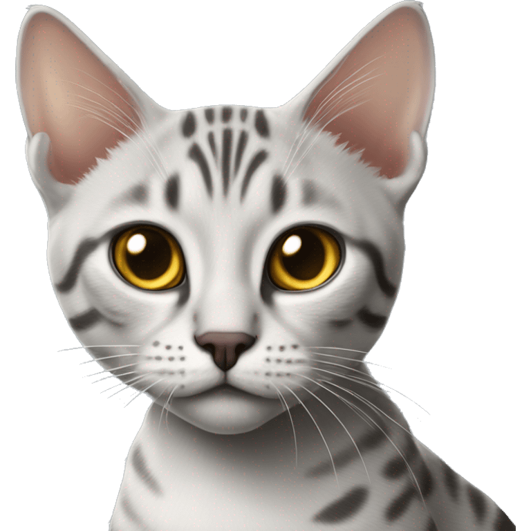 A cat of the Egyptian Mau breed hunted a spider emoji