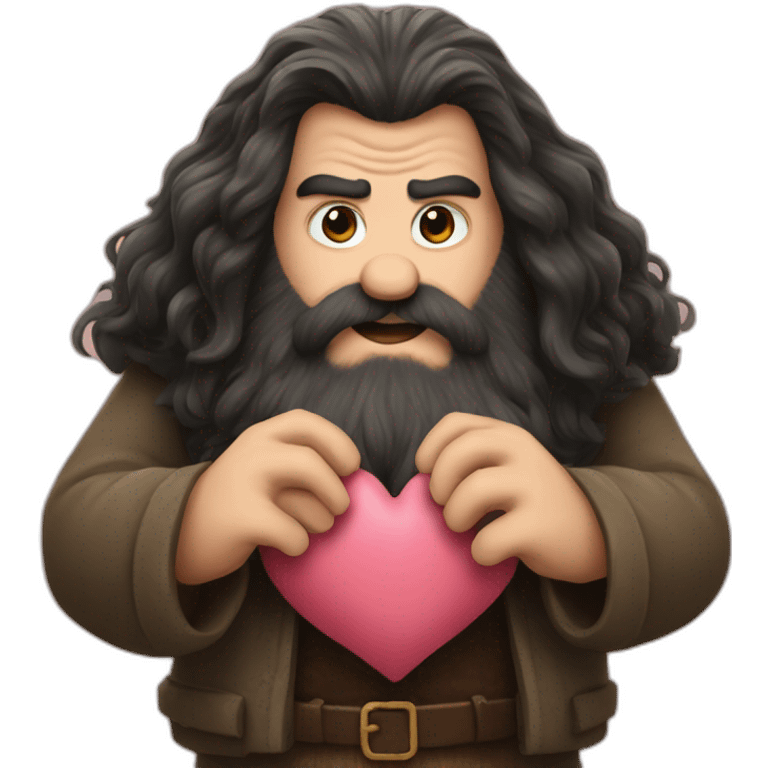 hagrid making a heart with his hands emoji