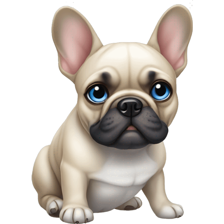 French bulldog with blue eyes emoji