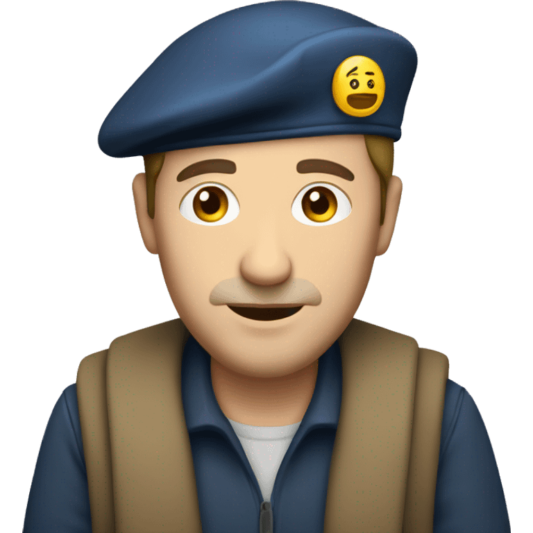 caucasian french man wearing a beret emoji