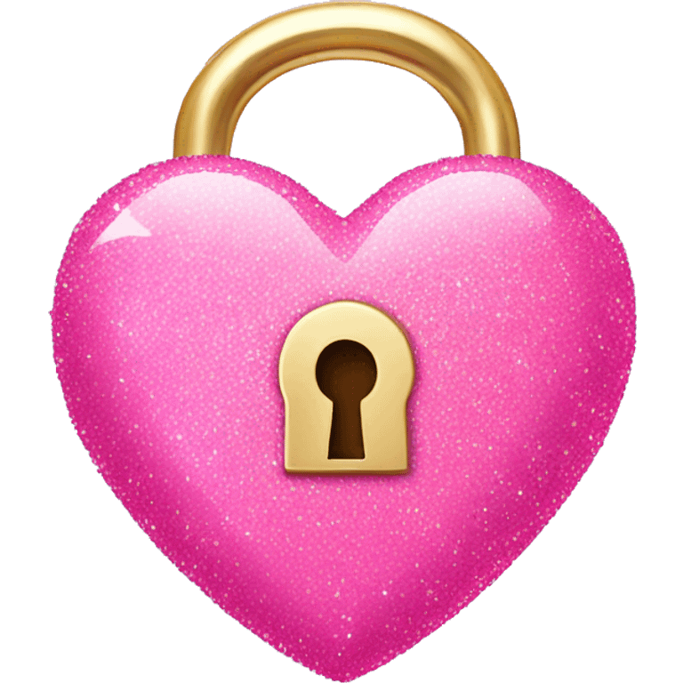 pink sparkly heart with a lock emoji