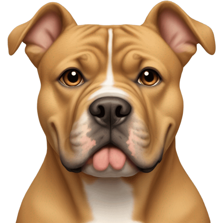 Light brown American bully dog with cropped ears emoji