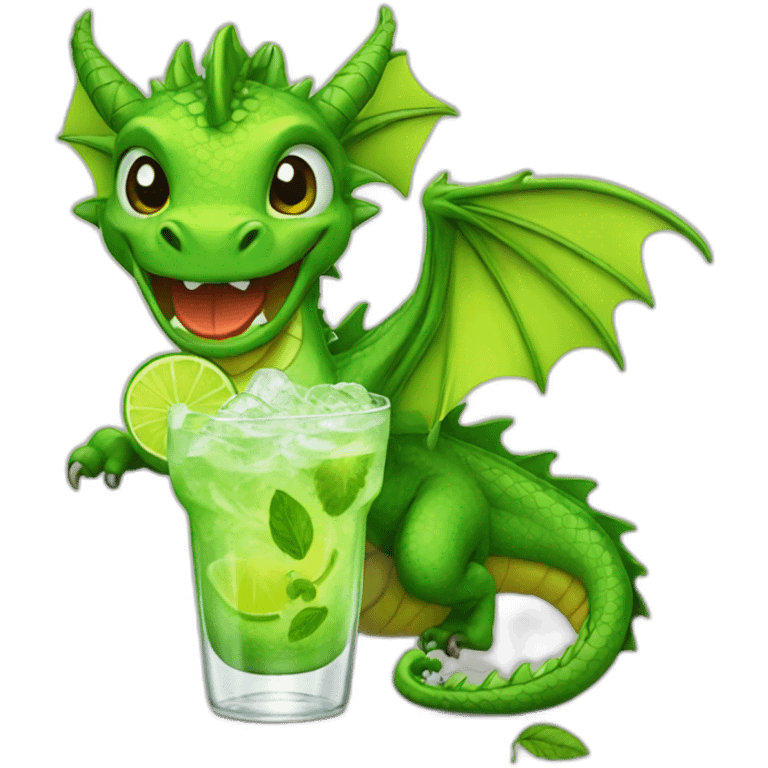 dragon with mojito emoji