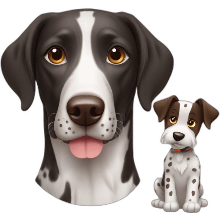 German shorthair pointer dog and border collie emoji