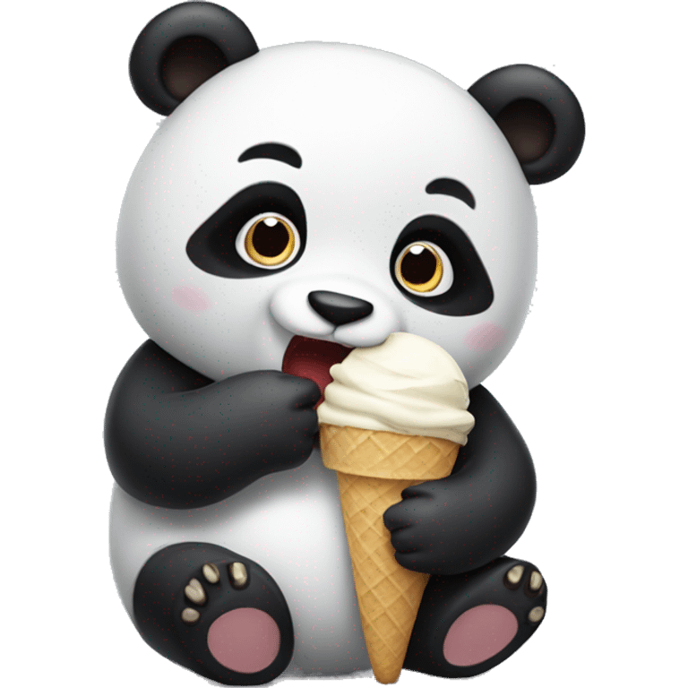 Panda eating ice cream emoji