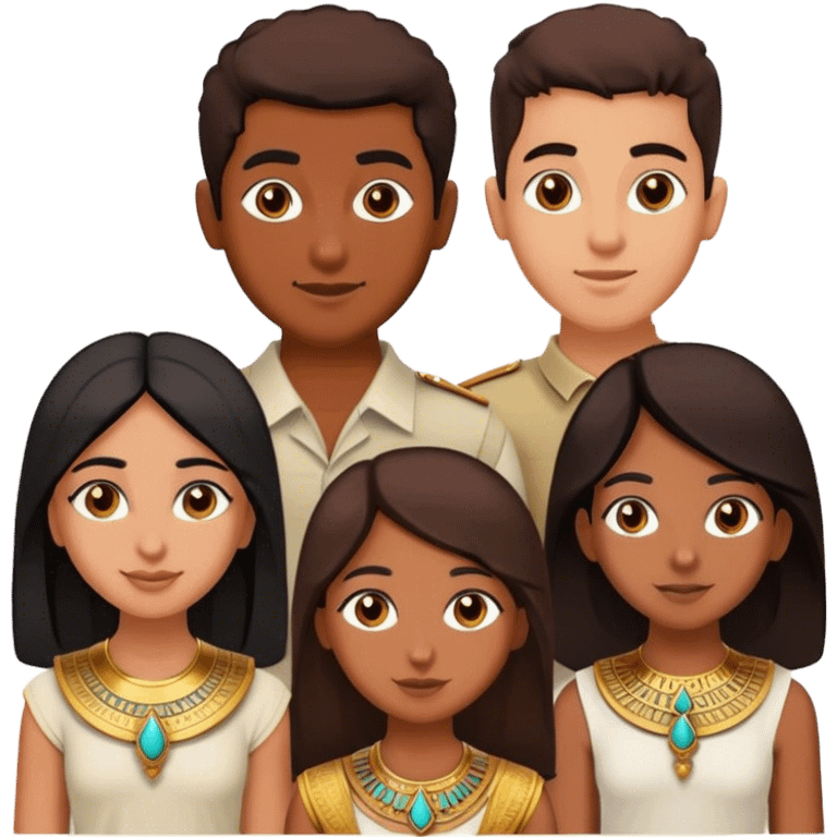 5 best friends, 1 Egyptian man, 1 indian girl 1 persian girl 1 moroccan boy 1 black boy emoji