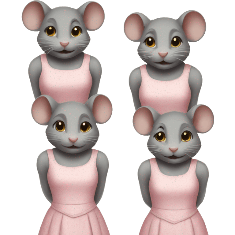 Four rats in dresses emoji