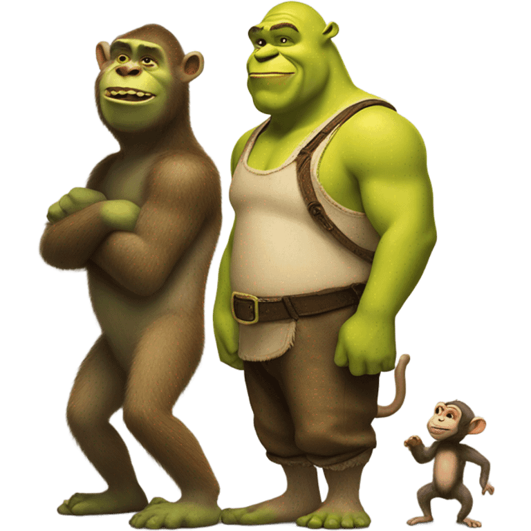 Shrek with monkey emoji