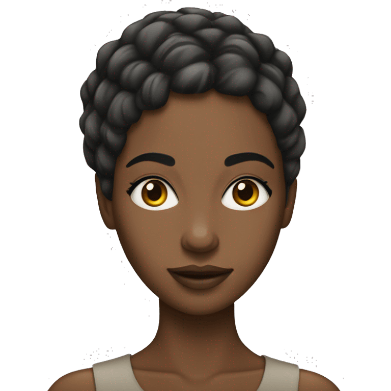 african woman with short hair parted on the side and eyelashes emoji