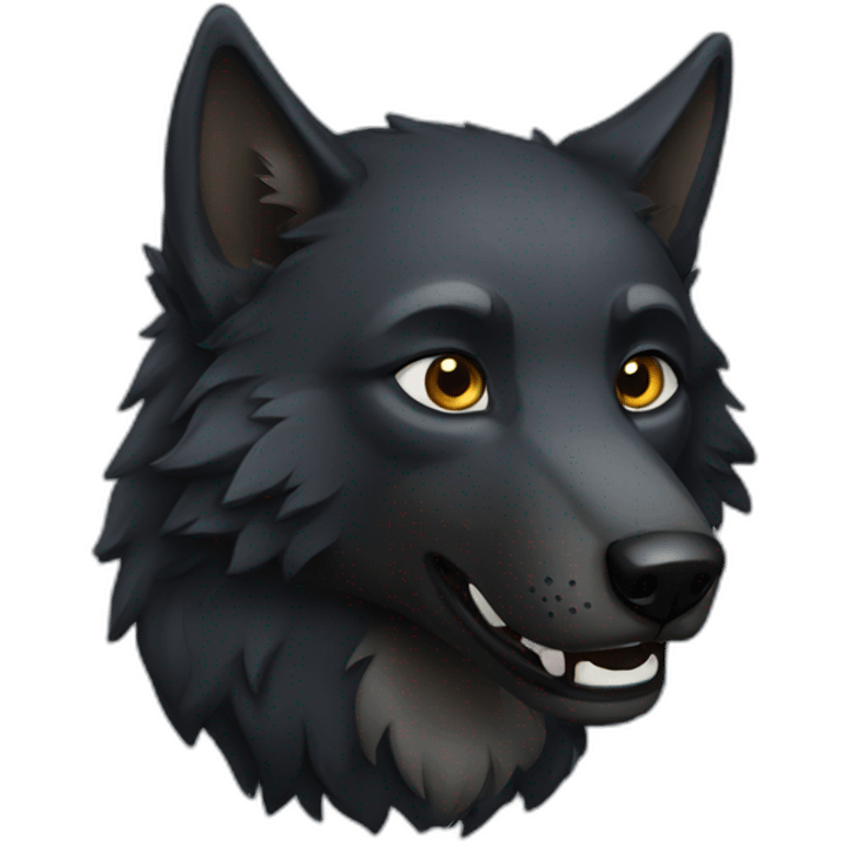 black wolf emoji