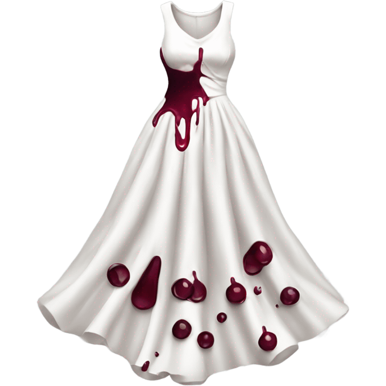 white dress with wine spilt all over it emoji