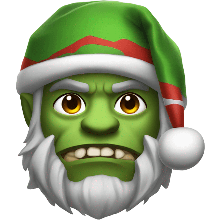 Fierce Orc ranger wearing santa hat emoji