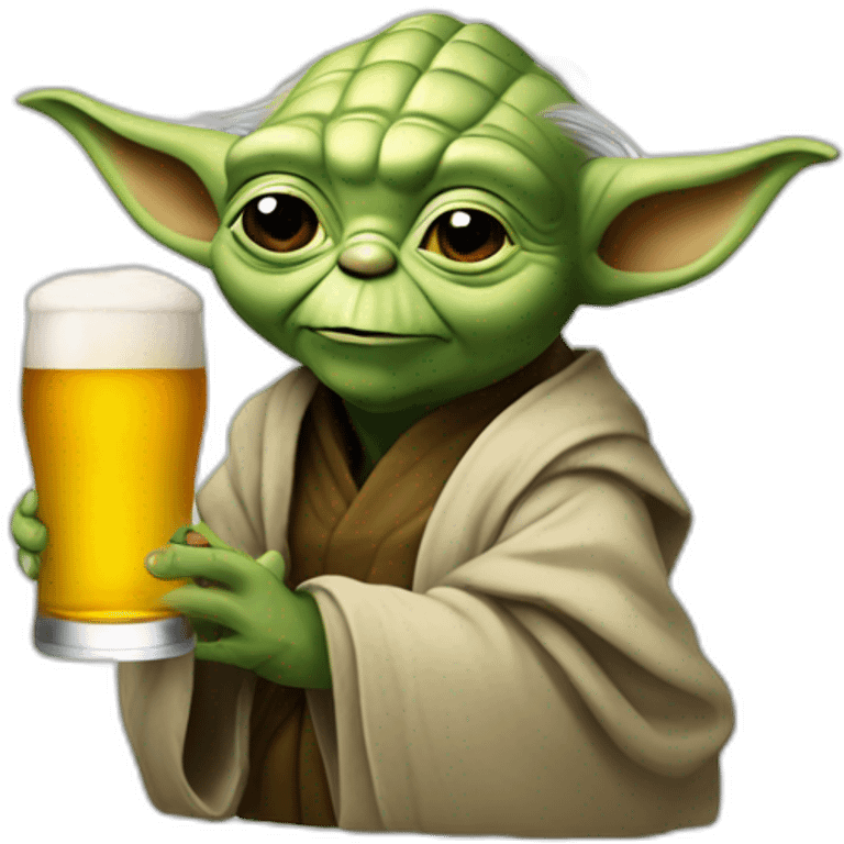 Yoda buvant une bière emoji