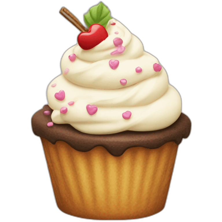 Ice cream on a cupcake emoji