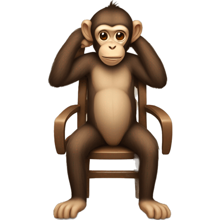 Monkey sitting on chair emoji