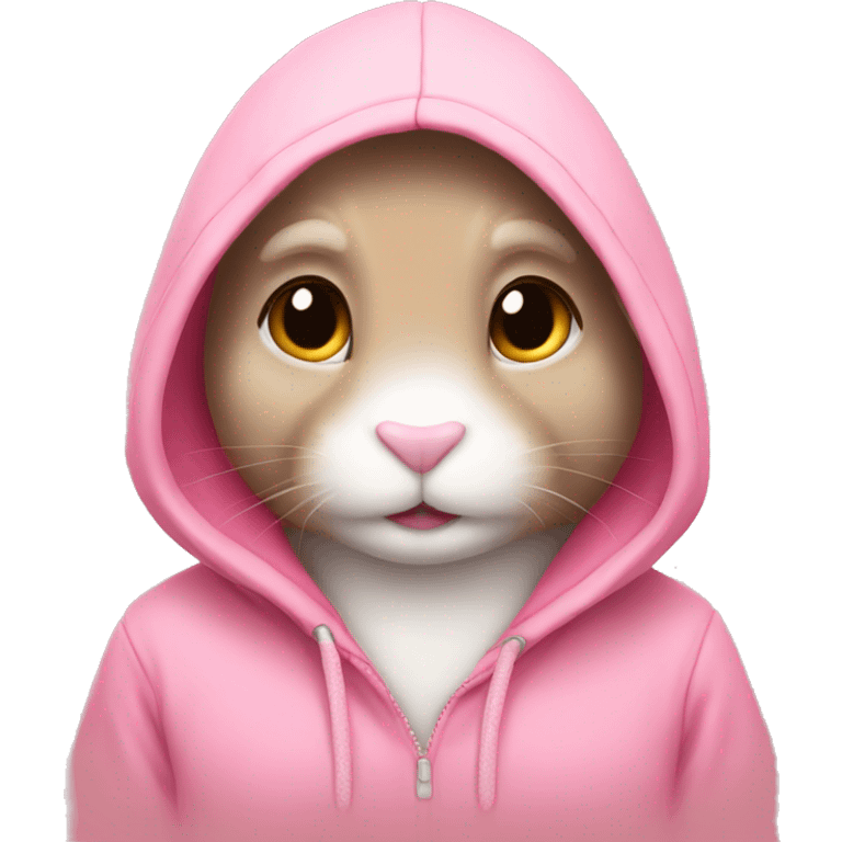 Bunny wearing a heart hoodie emoji