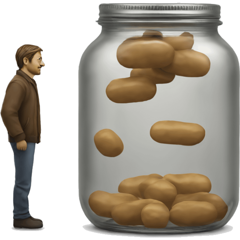 Jar laying under a standing man realistic emoji