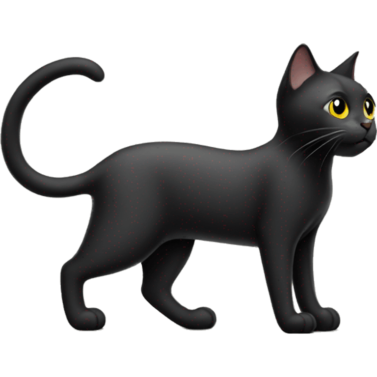 black Cat standing on 4 legs emoji