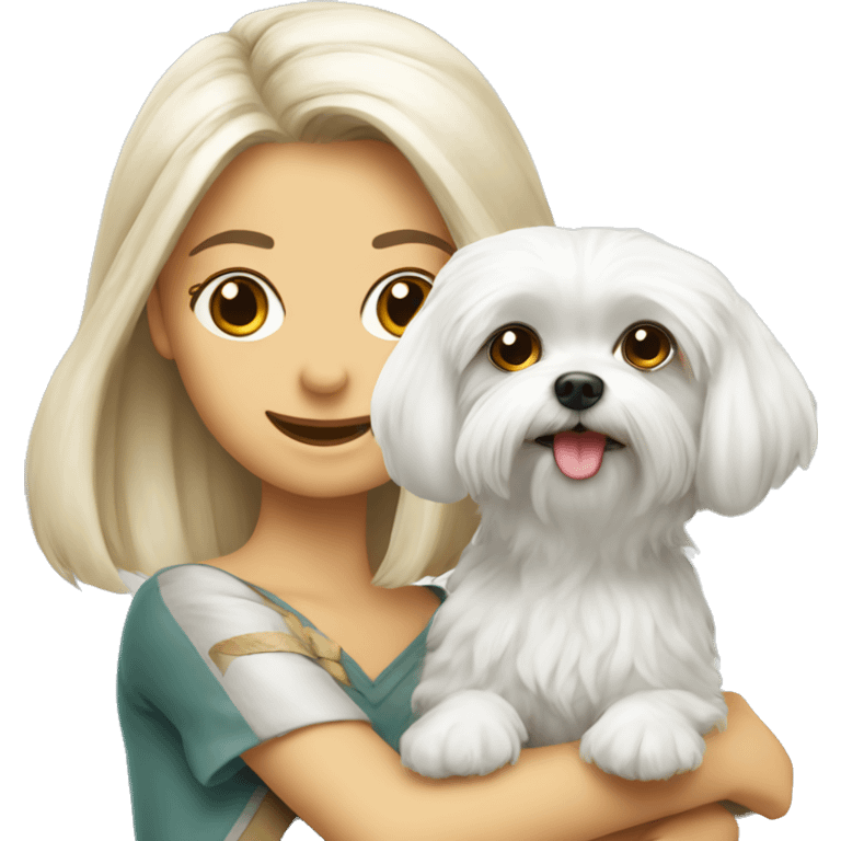 maltese with gerl  emoji