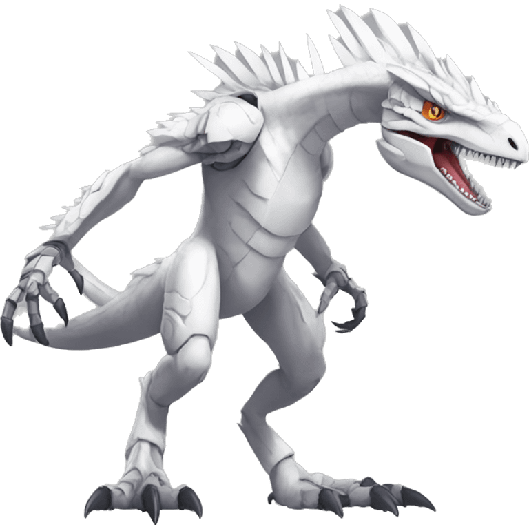  Edgy White Digimon-Fakemon-Velociraptor-Dragon-Mecha full body emoji