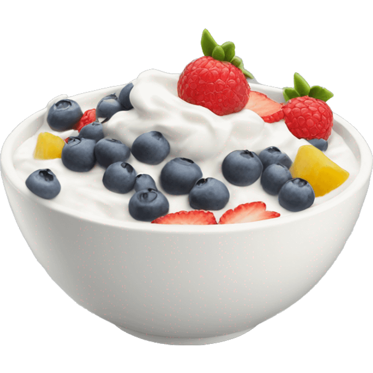 Yoghurt bowl with fruit emoji