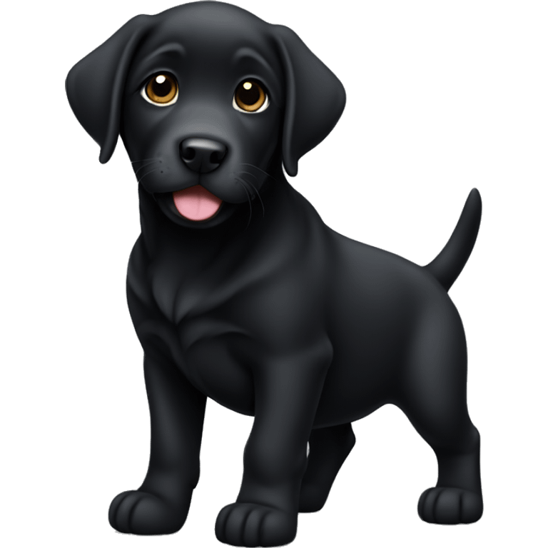 Black Labrador puppy standing emoji