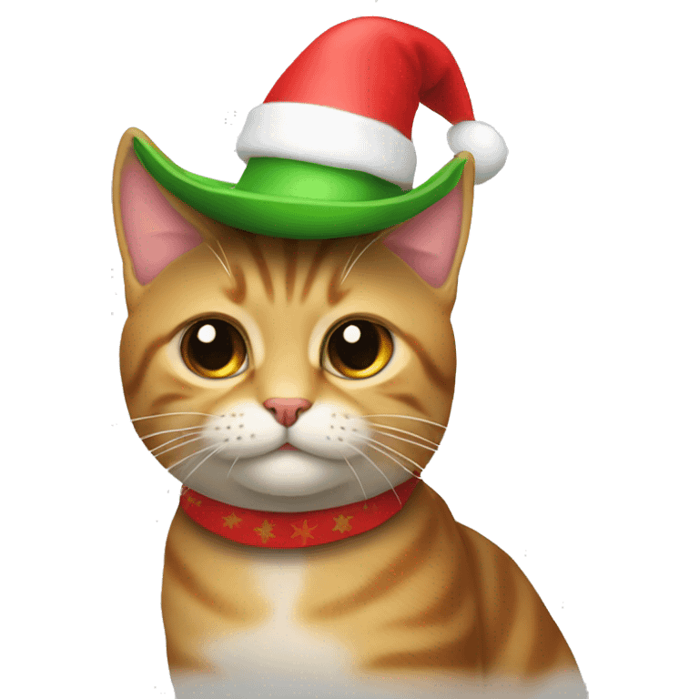 Gato con sombrero de navidad  emoji