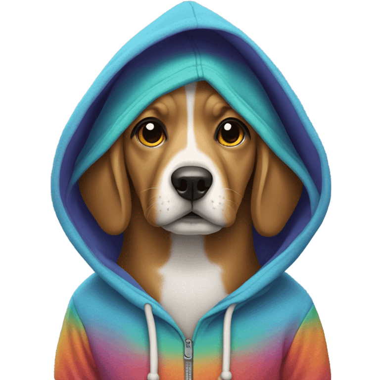 Dog wearing hoodie emoji