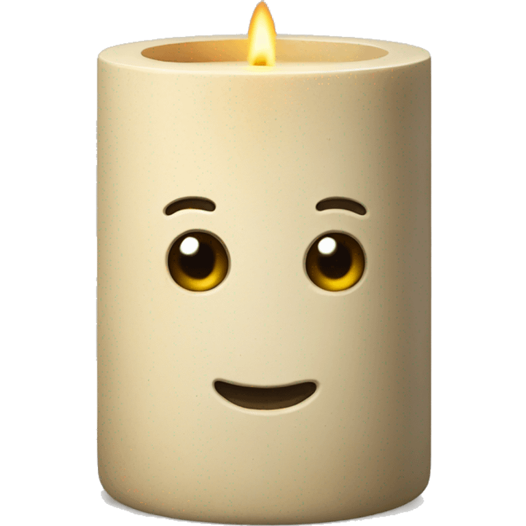 candle in beige concrete vessel emoji