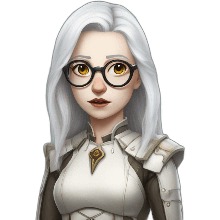 dark heresy female psyker white hairs glasses scowling pale skin scars old freckles dirty emoji