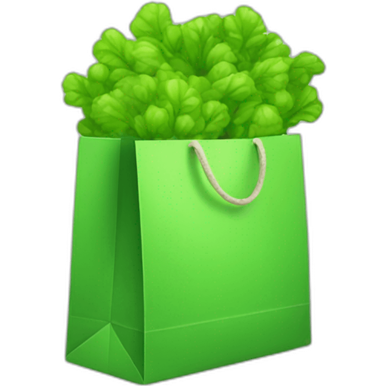 shopping bag green emoji