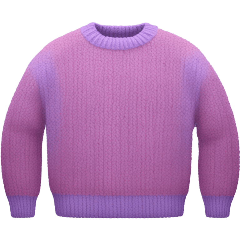 Pink and lilac cropped oversize wool sweater, isolated emoji