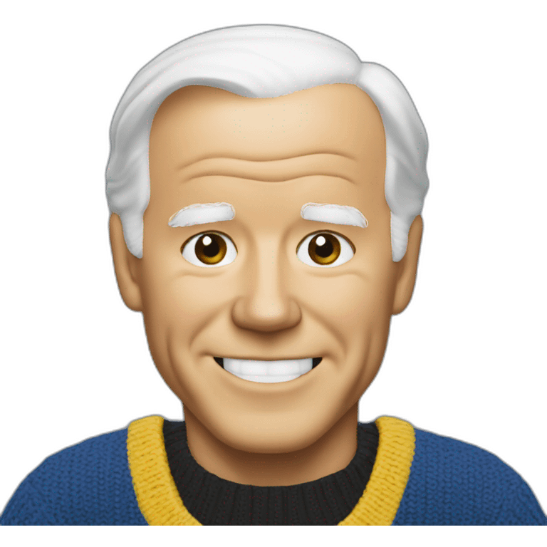 joe biden in blue and yellow sweater emoji