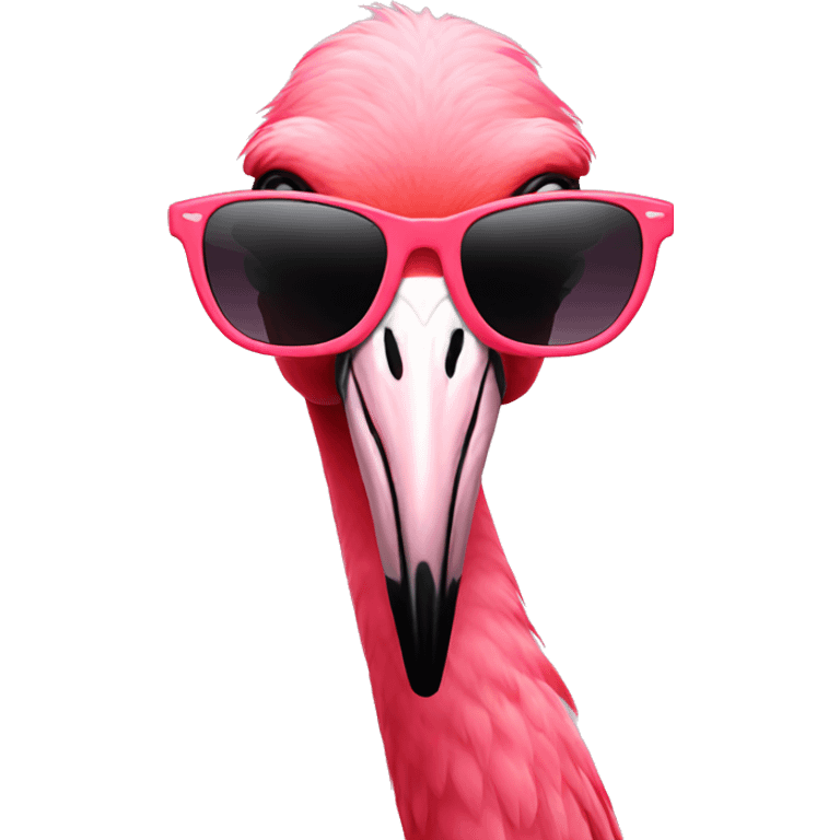 flamingo wearing shades emoji