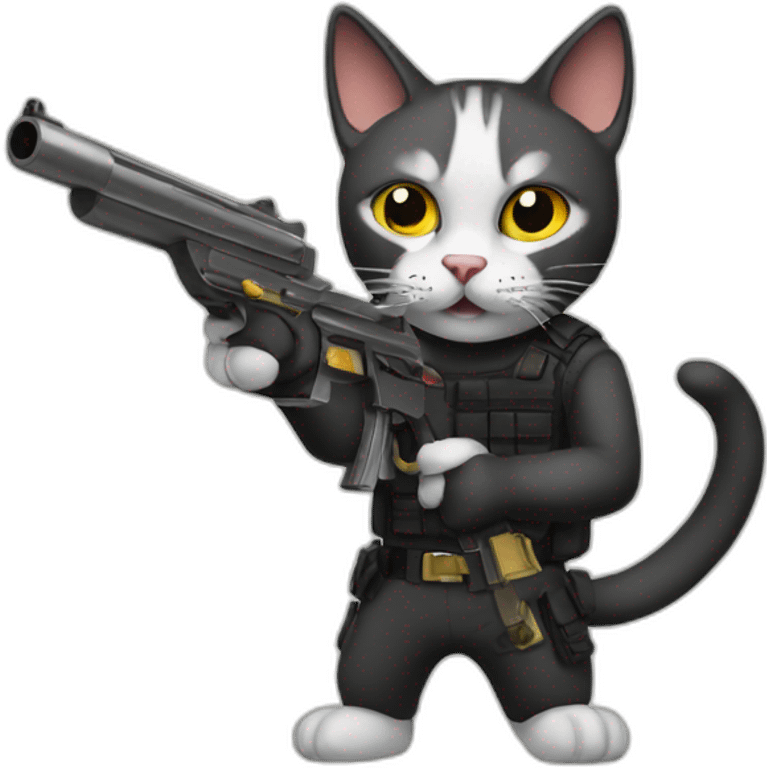 cat with a gun emoji