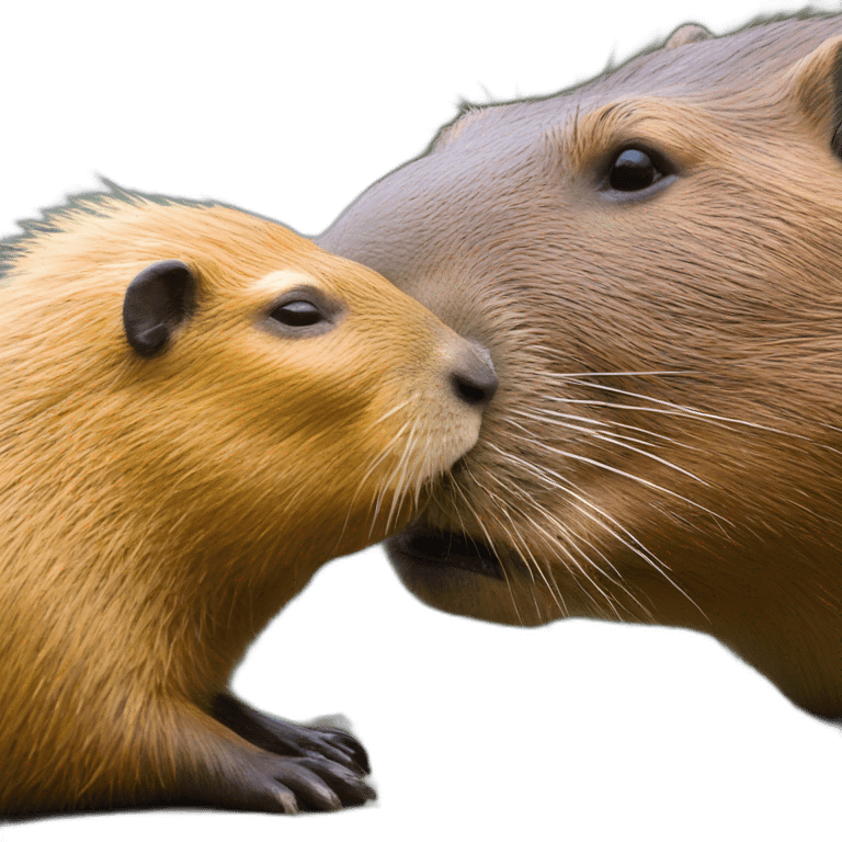 Capybara kisssing an otter emoji