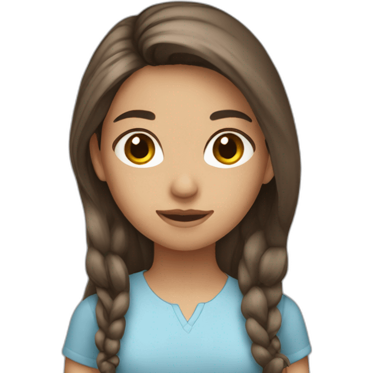 argentinian girl with long brown hair and light blue shirt emoji