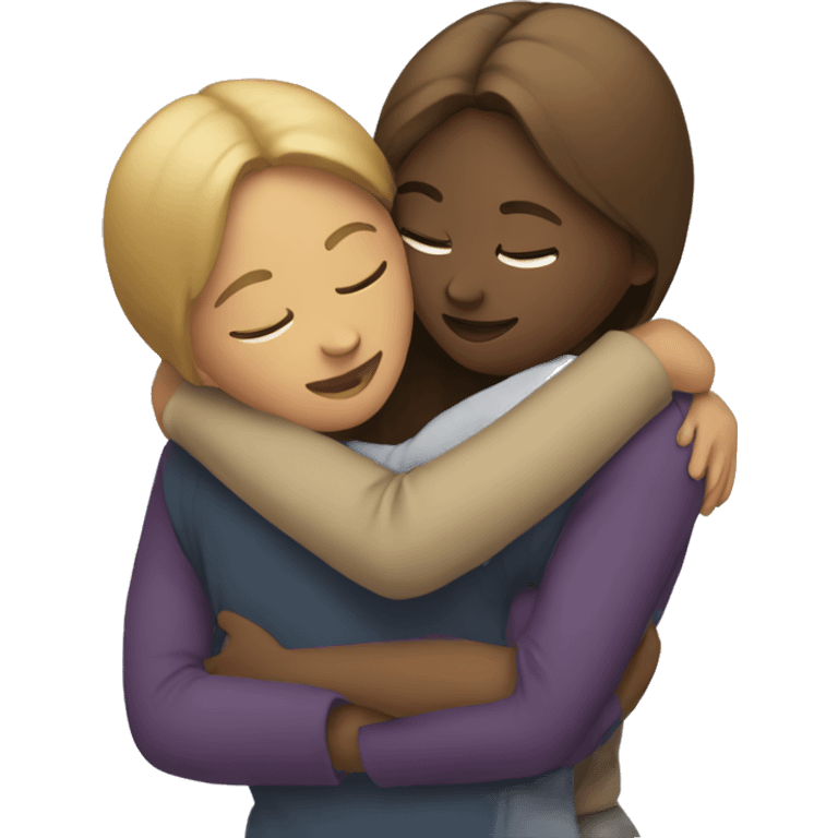 Two women hugging emoji