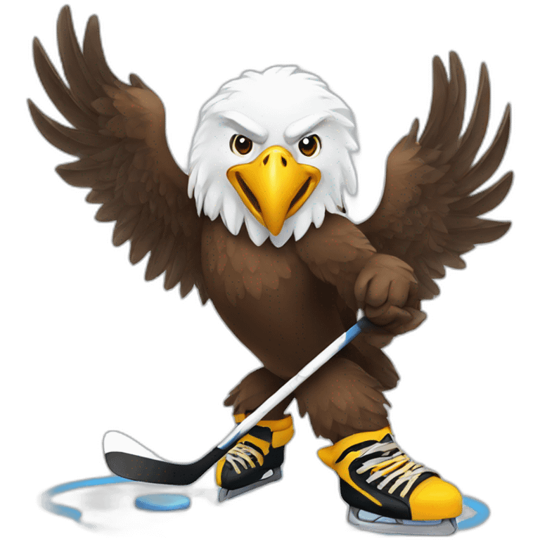 eagle playing hockey emoji