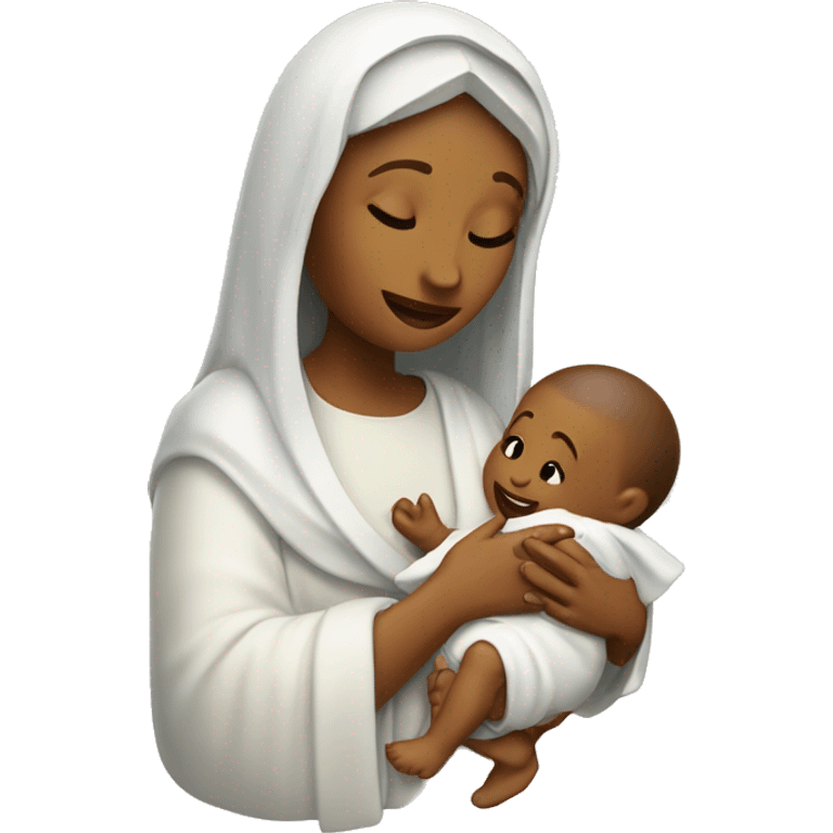 holy Mary with baby Jesus emoji