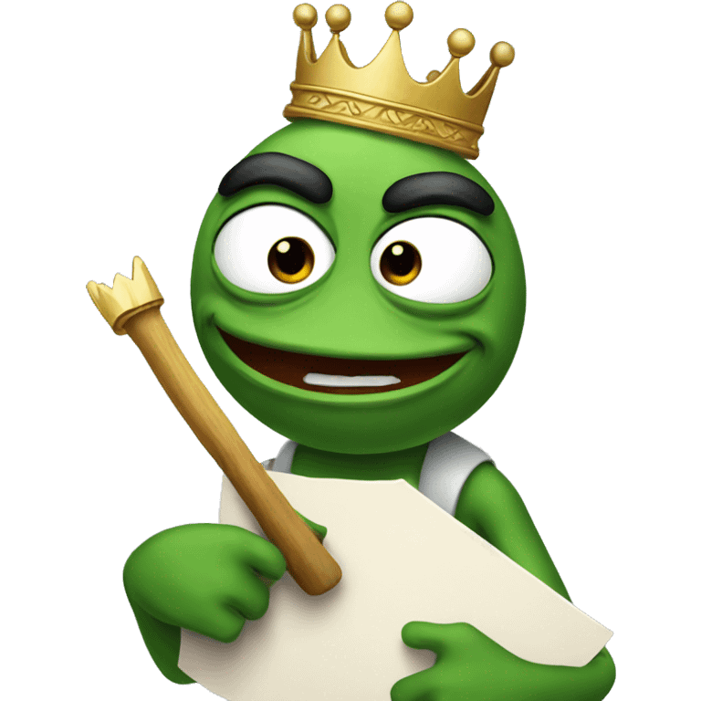 pepe holding Sign that reads Blame King emoji