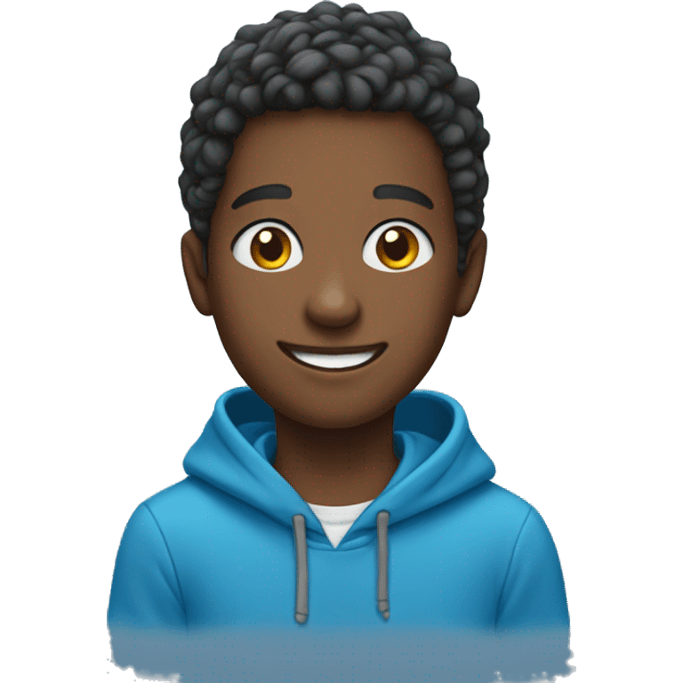 blue hoodie boy smiling portrait emoji