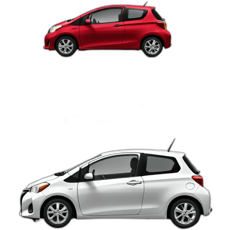 Toyota Yaris rouge 2 portes 2014 emoji