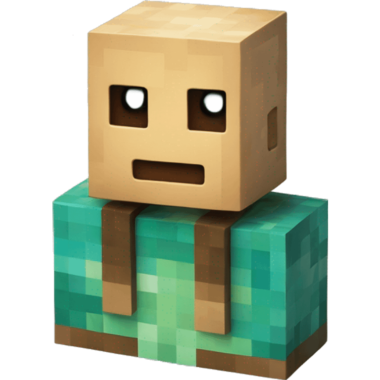 A smiling Minecraft block emoji