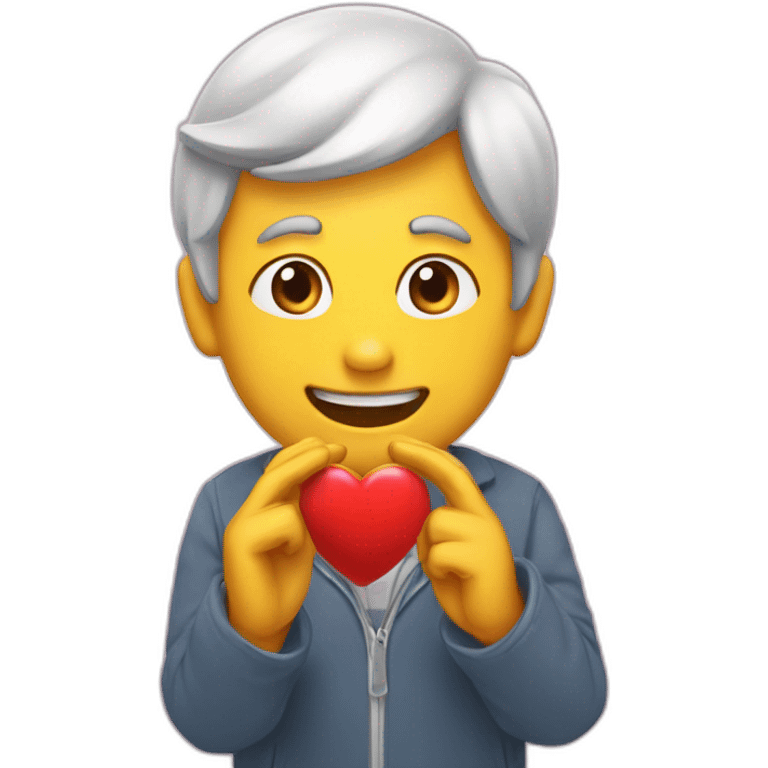 moitier de coeur avec les doigt emoji